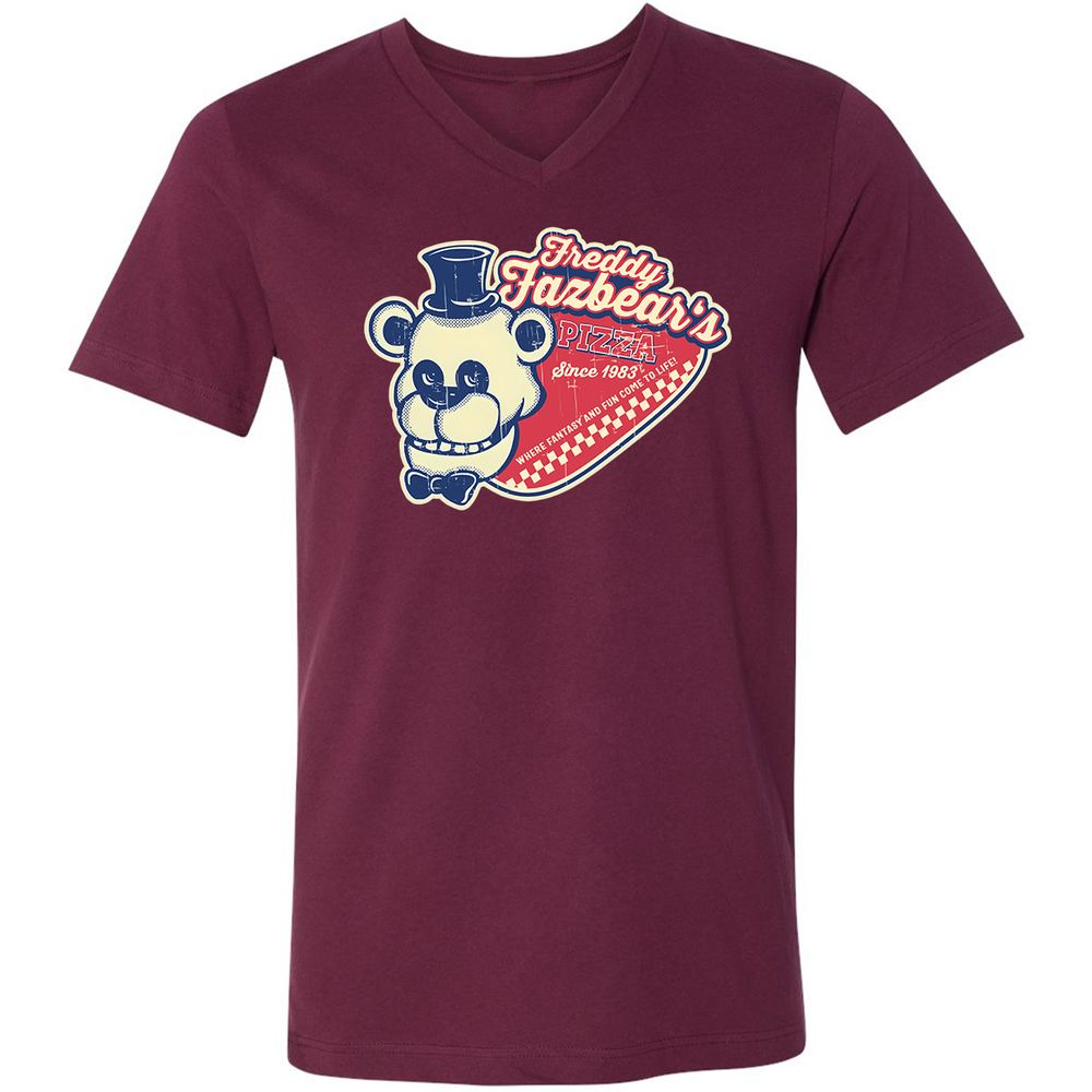 Unisex V-Neck T-Shirt - V9PK881G - Maroon - 6