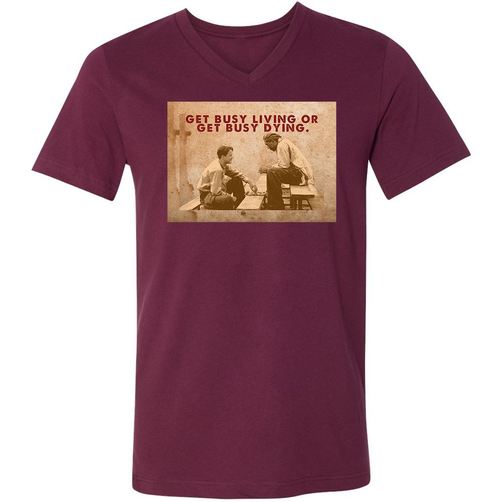 Unisex V-Neck T-Shirt - 9DGNRNUW - Maroon - 6