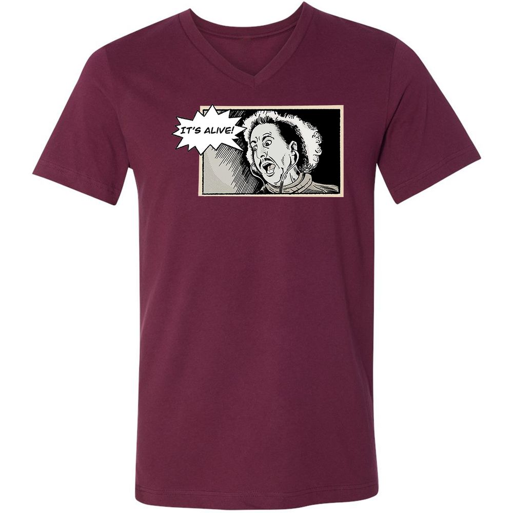 Unisex V-Neck T-Shirt - Q5UHYBSY - Maroon - 6