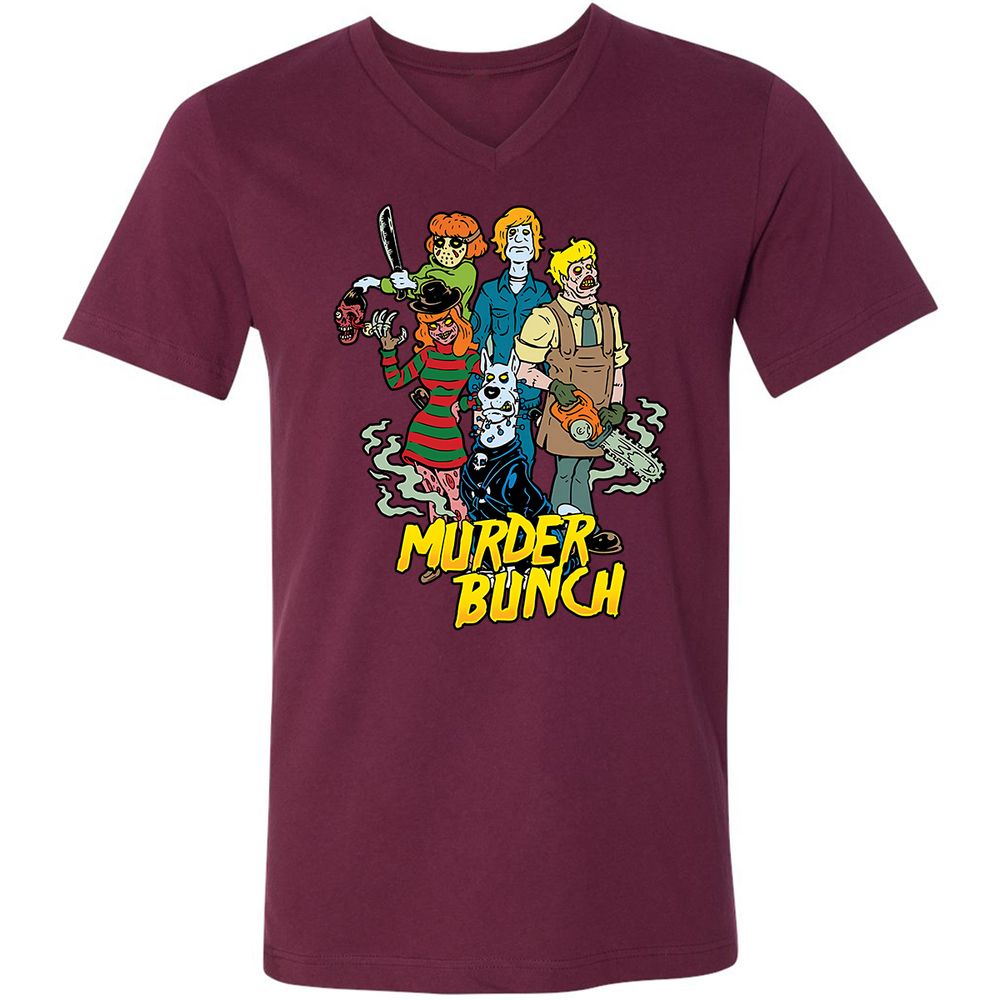 Unisex V-Neck T-Shirt - XA9ZAFZL - Maroon - 6