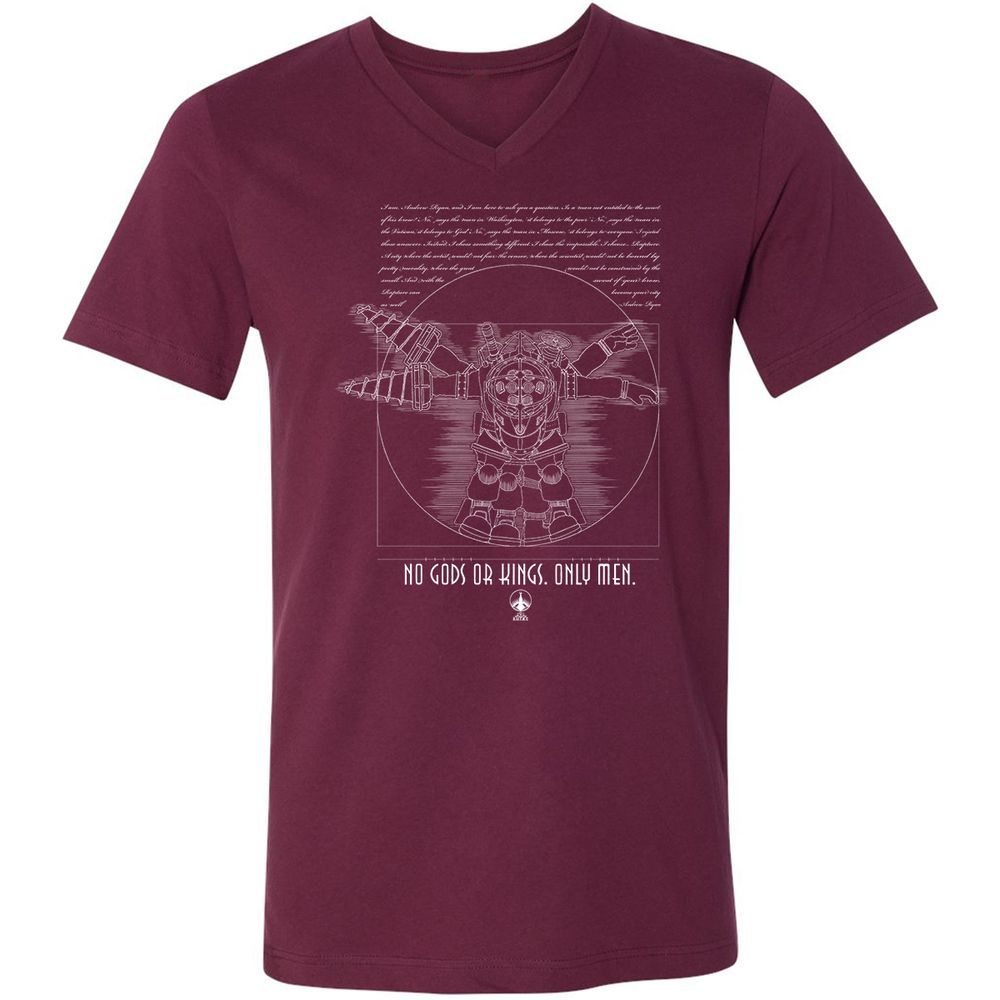 Unisex V-Neck T-Shirt - S3ETR4KH - Maroon - 6