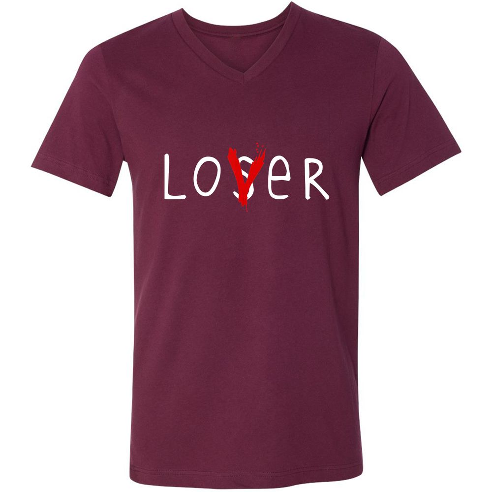 Unisex V-Neck T-Shirt - TMTKB7GG - Maroon - 6