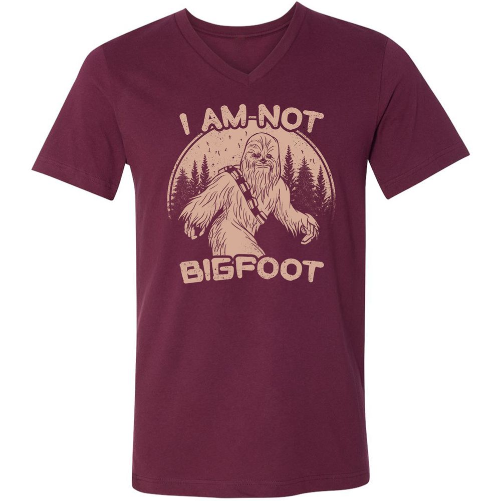 Unisex V-Neck T-Shirt - CEV91QL7 - Maroon - 6