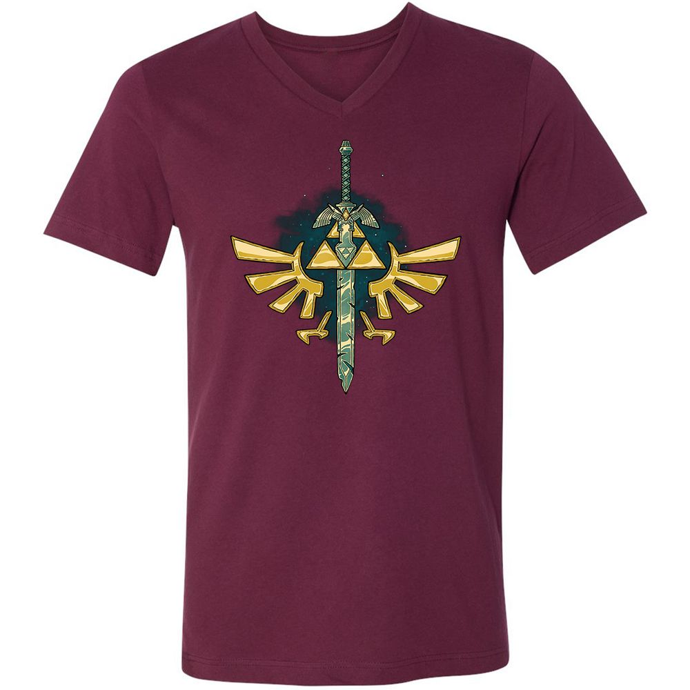 Unisex V-Neck T-Shirt - JHB2CGC4 - Maroon - 6