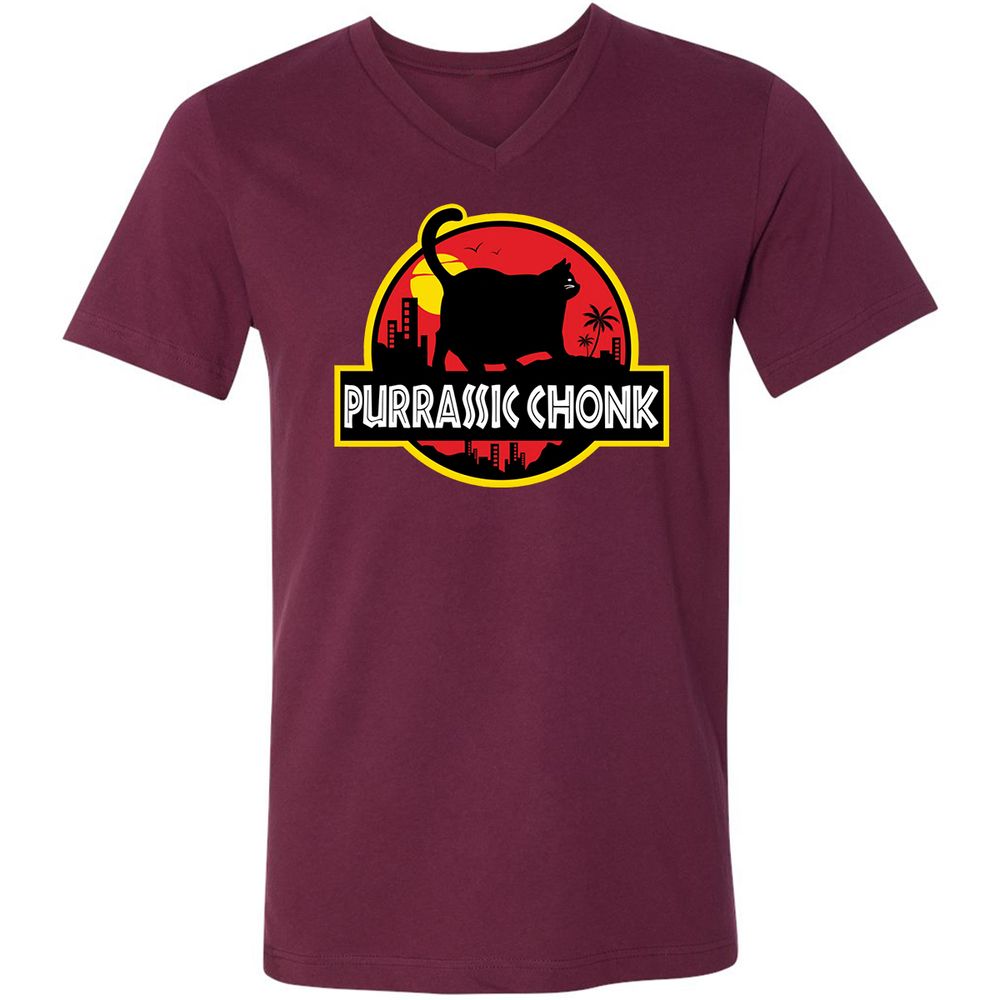 Unisex V-Neck T-Shirt - WR2JKSHG - Maroon - 6