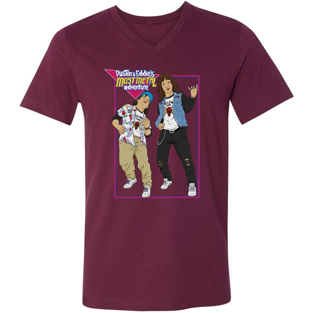 Unisex V-Neck T-Shirt - MZPU5BMX - Maroon - 6