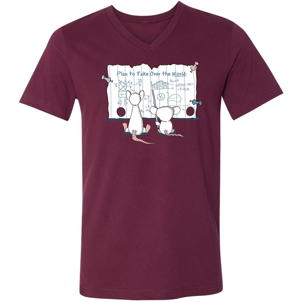 Unisex V-Neck T-Shirt - ED2JNN24 - Maroon - 6