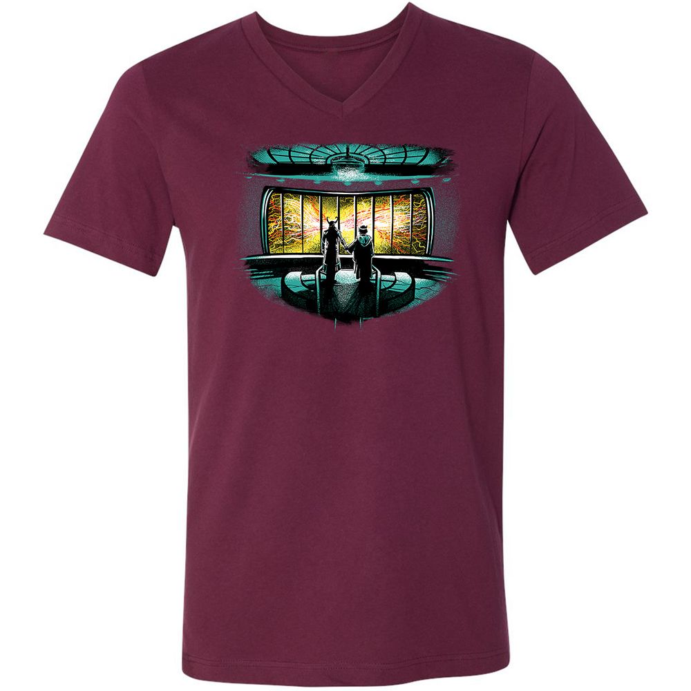 Unisex V-Neck T-Shirt - Z7SWCT78 - Maroon - 6