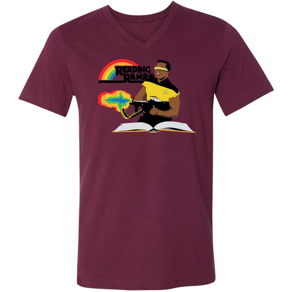 Unisex V-Neck T-Shirt - 3R282ZJA - Maroon - 6