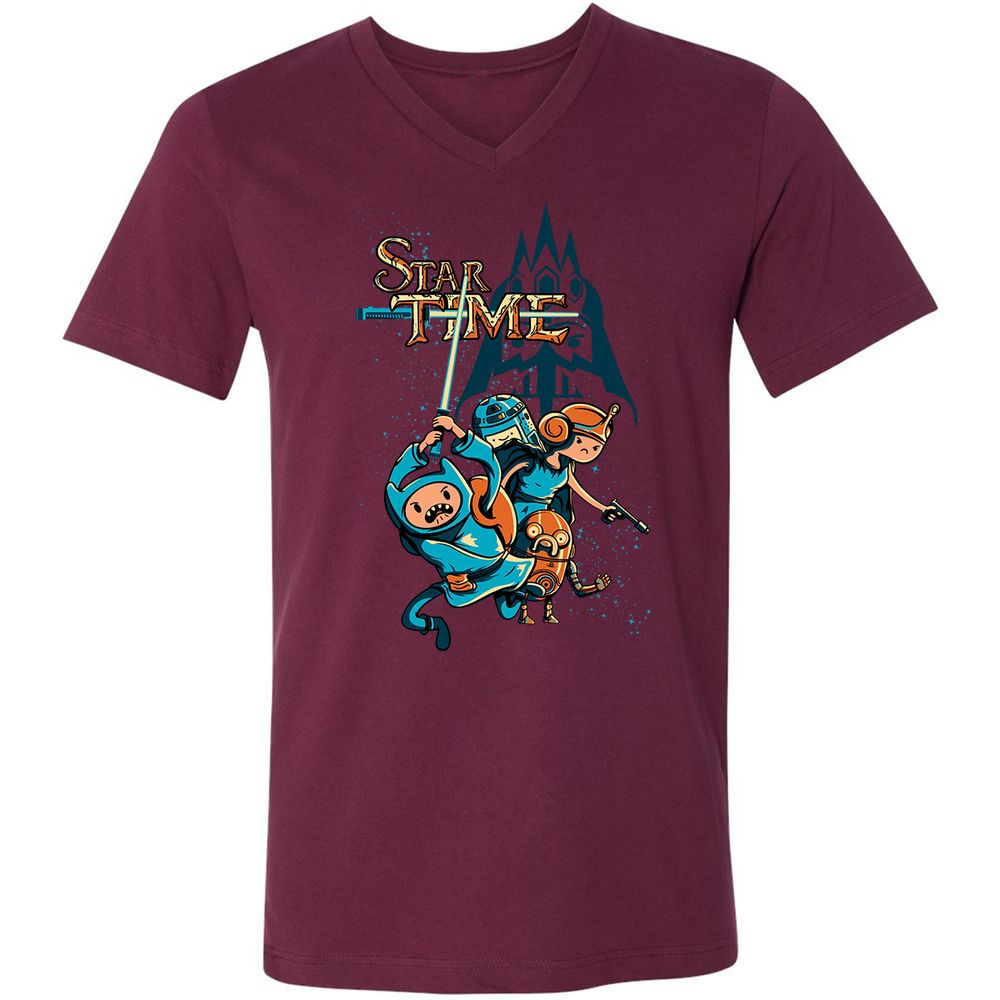 Unisex V-Neck T-Shirt - EL2NDQ5K - Maroon - 6