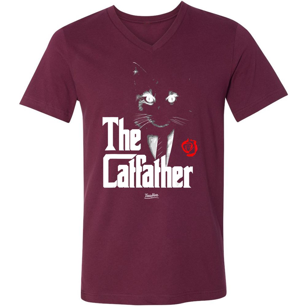 Unisex V-Neck T-Shirt - LBD55TF6 - Maroon - 6