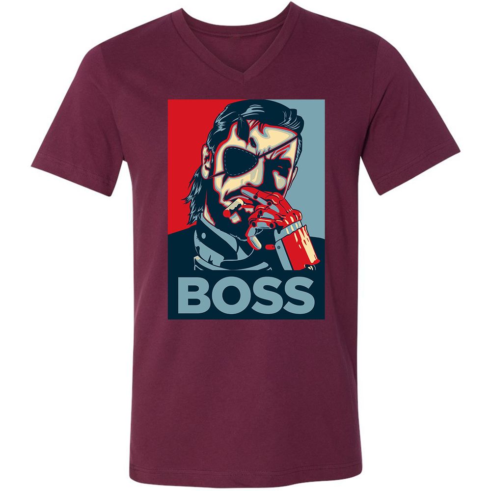 Unisex V-Neck T-Shirt - N463BMAT - Maroon - 6
