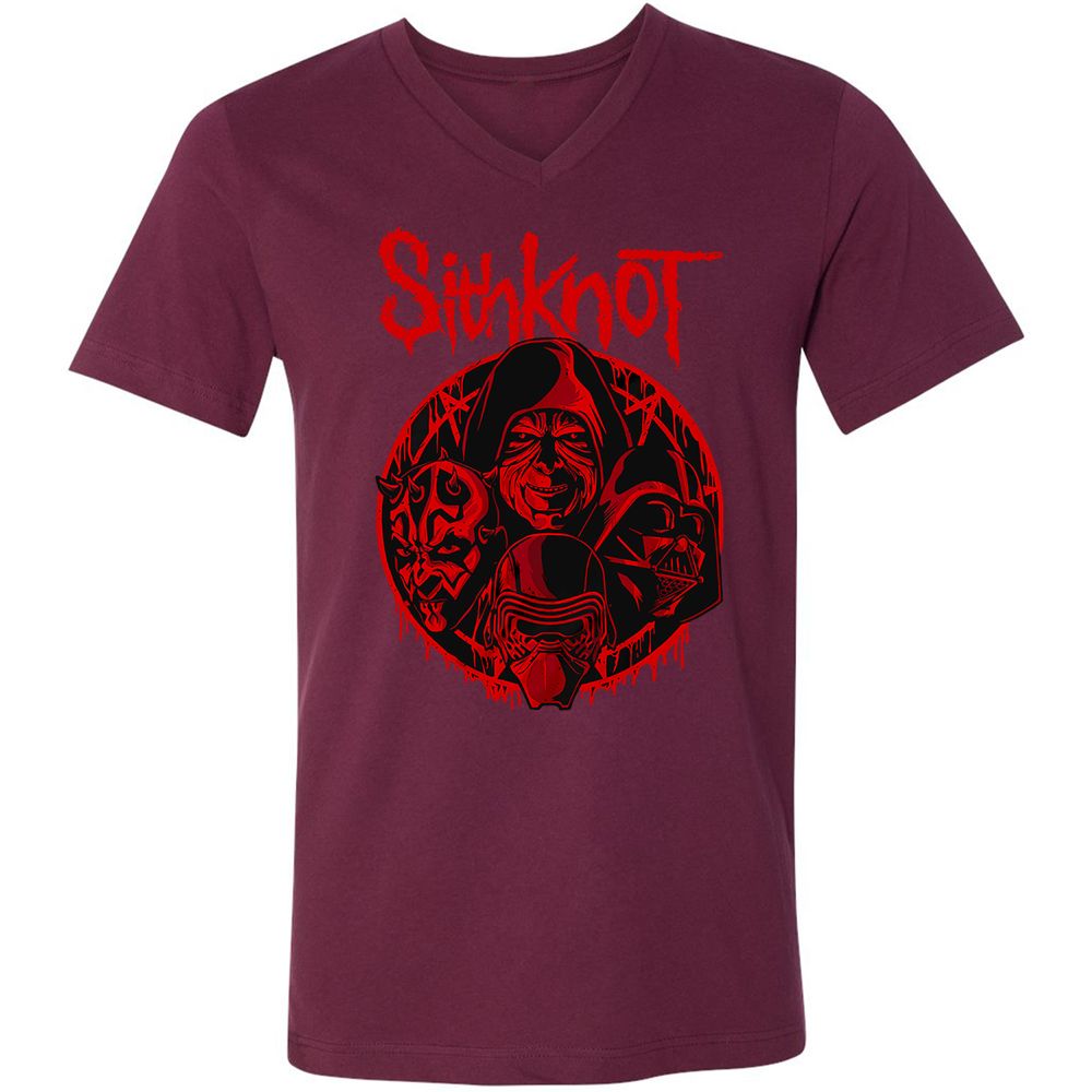 Unisex V-Neck T-Shirt - P7KMRZN1 - Maroon - 6