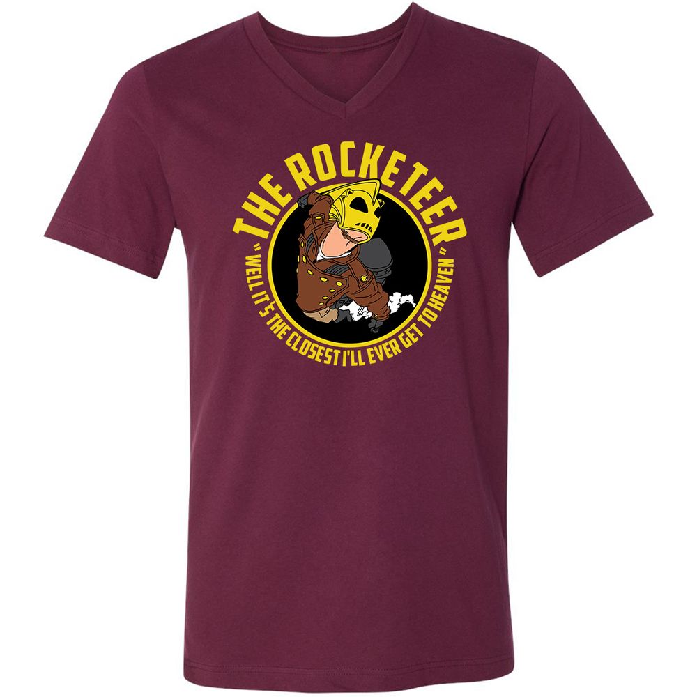 Unisex V-Neck T-Shirt - BMMABNLX - Maroon - 6