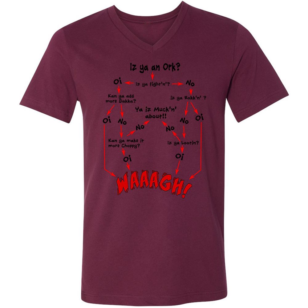 Unisex V-Neck T-Shirt - VUT9GJ9C - Maroon - 6