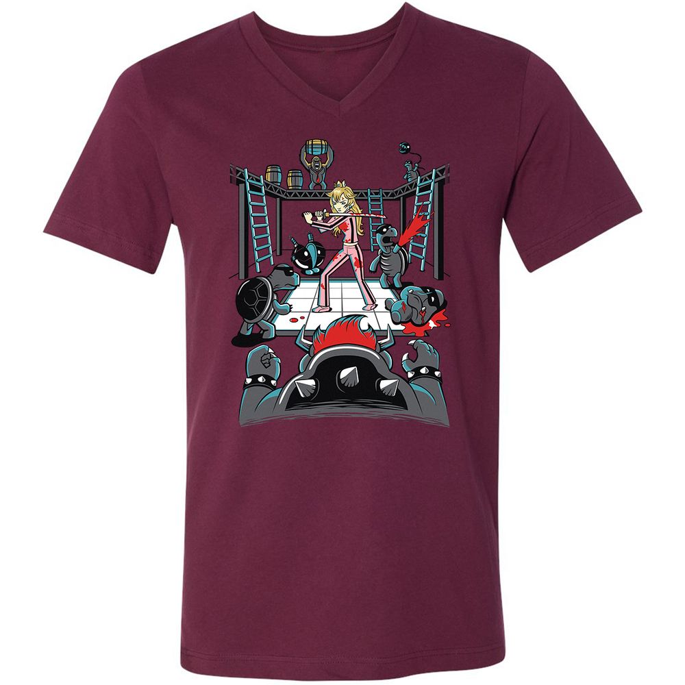 Unisex V-Neck T-Shirt - WM8U2SKJ - Maroon - 6
