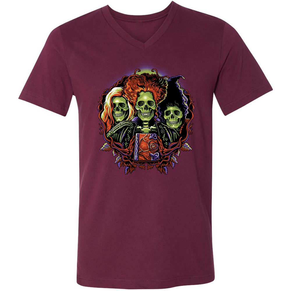 Unisex V-Neck T-Shirt - Y1WQCEKD - Maroon - 6