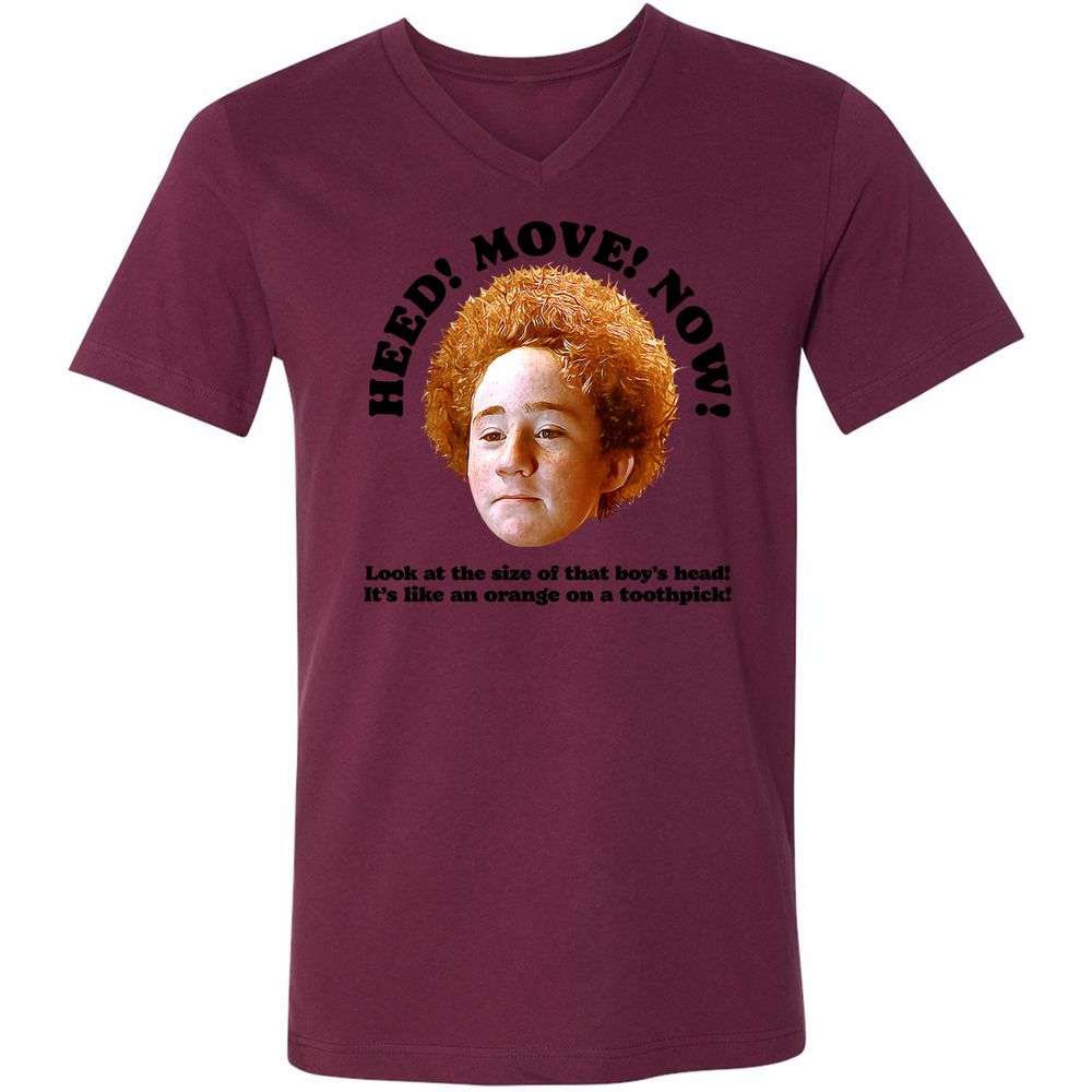 Unisex V-Neck T-Shirt - XS3AJJ47 - Maroon - 6