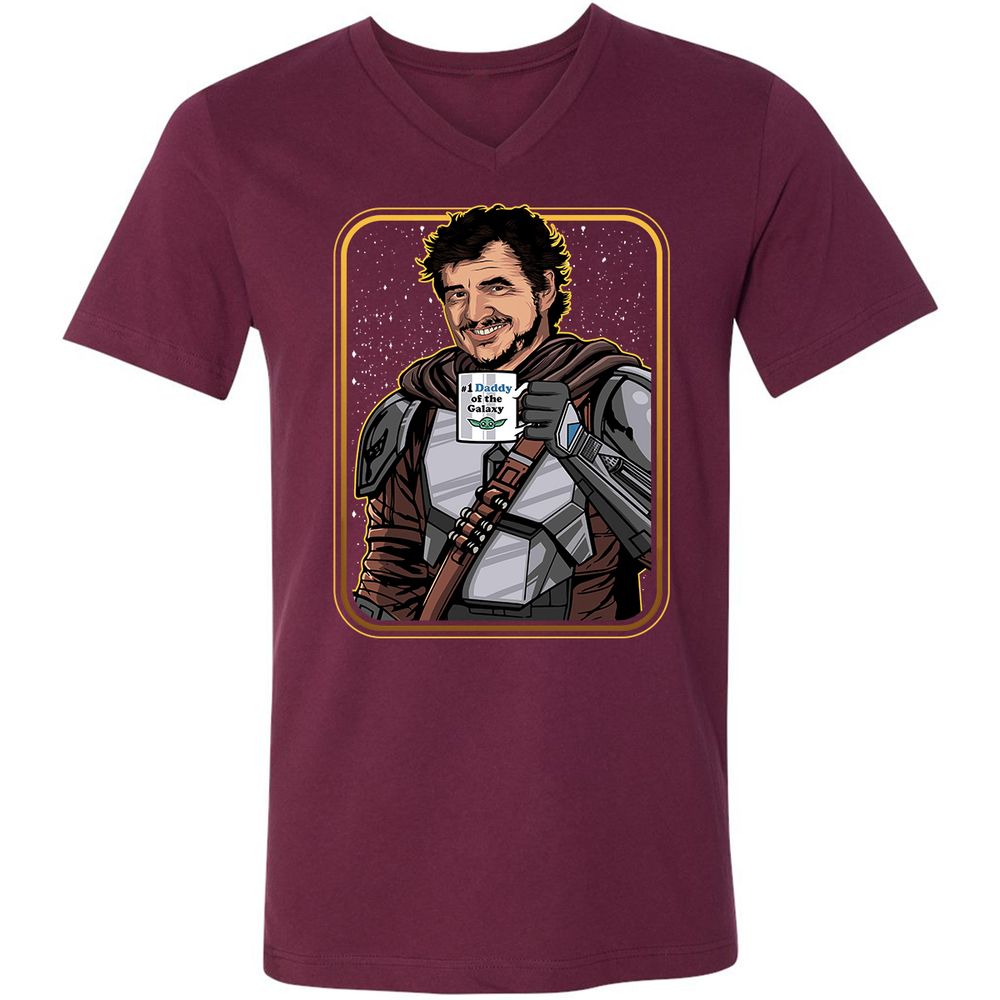 Unisex V-Neck T-Shirt - MGHKXFPU - Maroon - 6