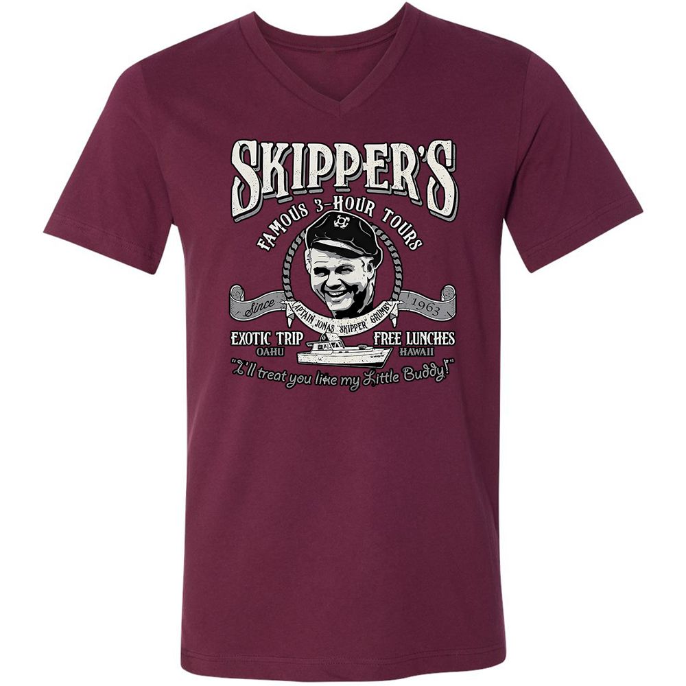 Unisex V-Neck T-Shirt - 6EMFXW75 - Maroon - 6