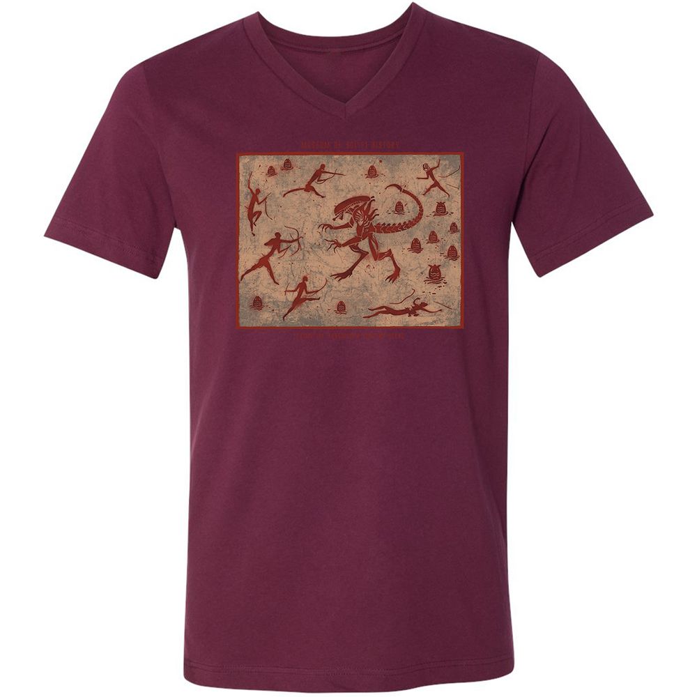 Unisex V-Neck T-Shirt - TM5UC5FG - Maroon - 6