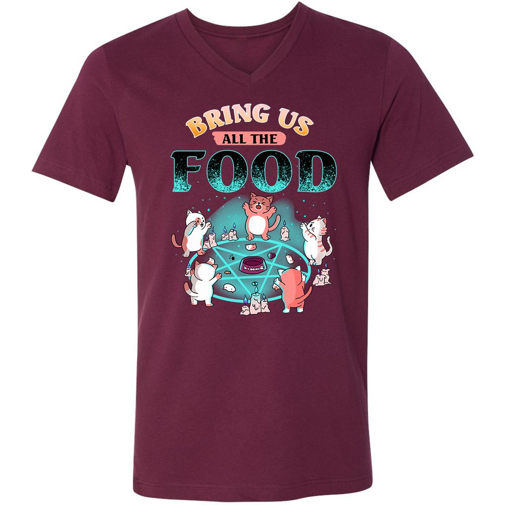 Unisex V-Neck T-Shirt - R1NVUBCZ - Maroon - 6