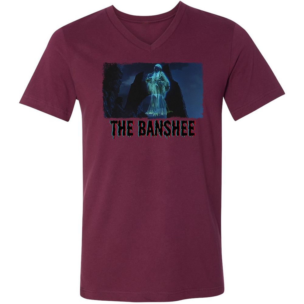 Unisex V-Neck T-Shirt - L3GJDTUJ - Maroon - 6