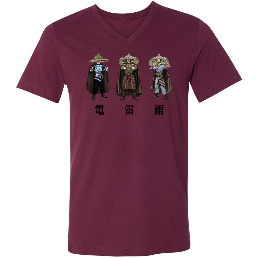 Unisex V-Neck T-Shirt - JGJQZMR2 - Maroon - 6