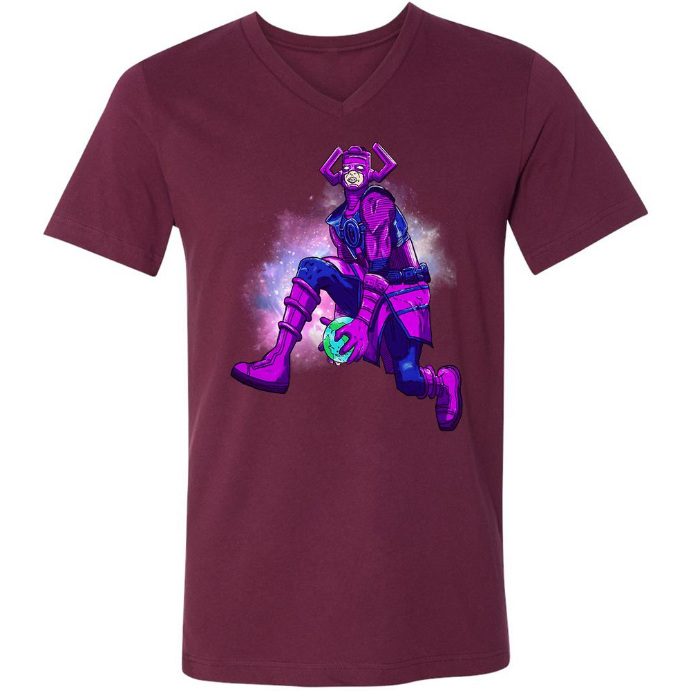 Unisex V-Neck T-Shirt - MH84MPGG - Maroon - 6