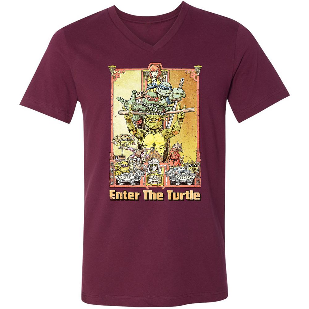 Unisex V-Neck T-Shirt - D5RRCSR5 - Maroon - 6