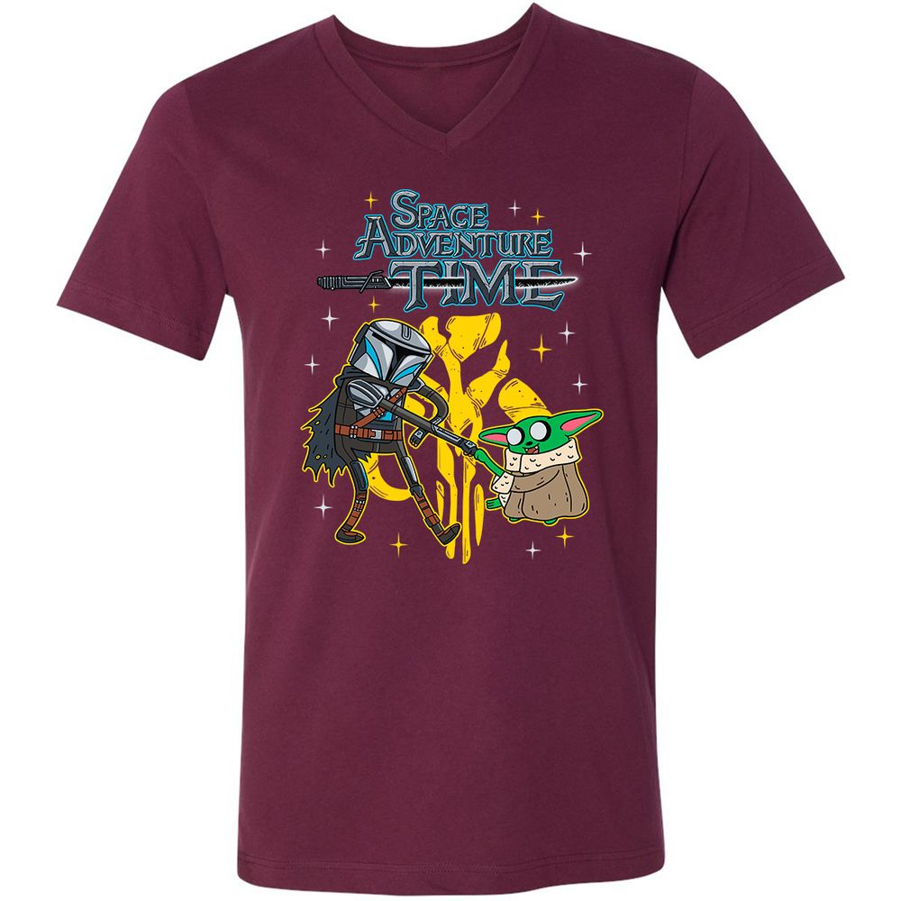 Unisex V-Neck T-Shirt - MNC3DDDJ - Maroon - 6