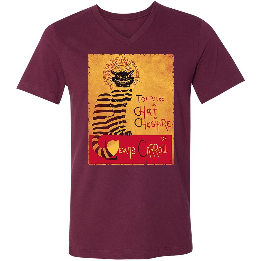 Unisex V-Neck T-Shirt - LMZMLQP4 - Maroon - 6