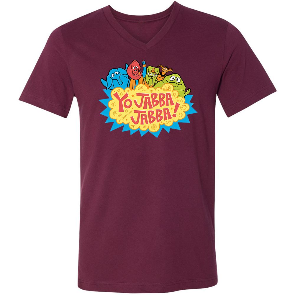 Unisex V-Neck T-Shirt - Q1DNC96N - Maroon - 6