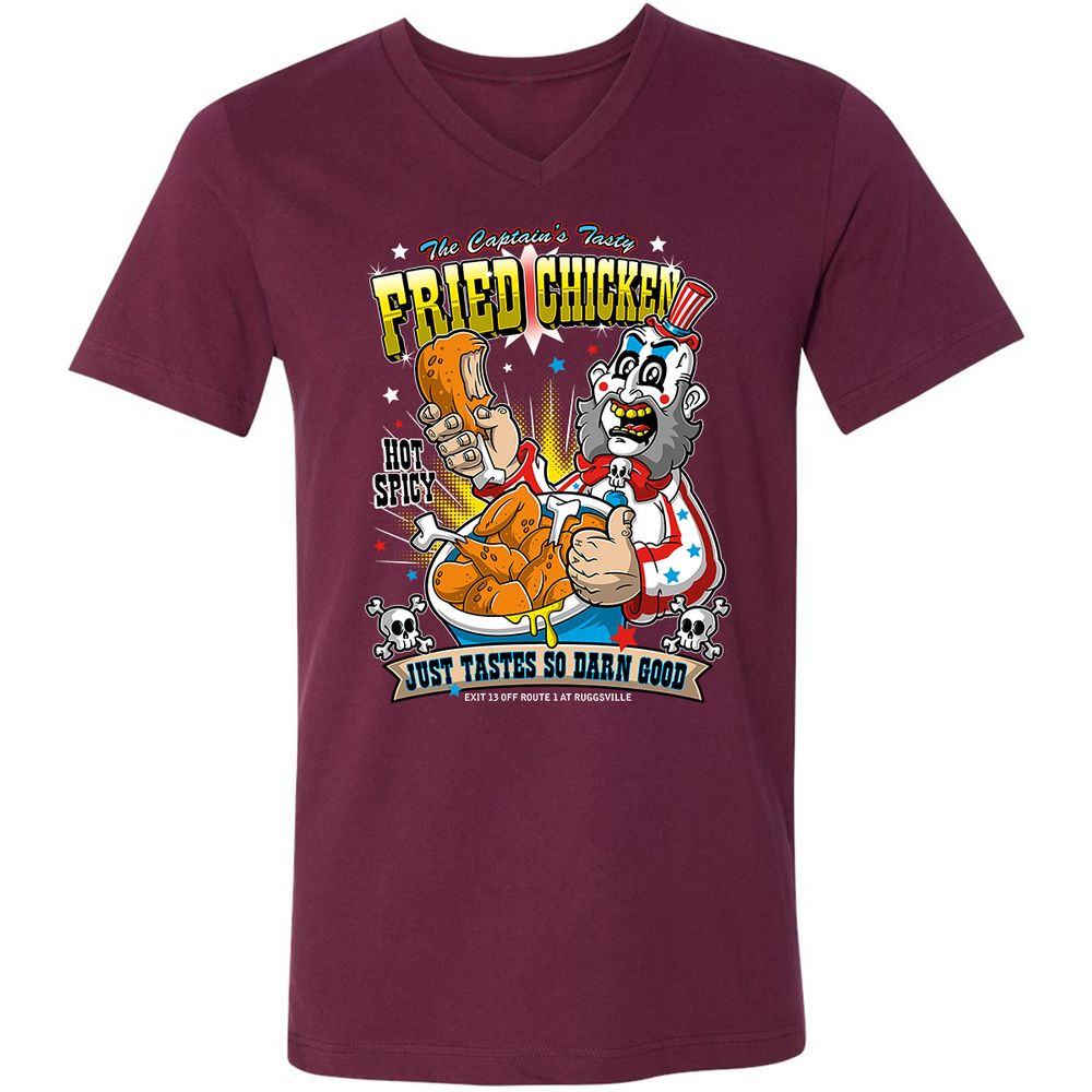 Unisex V-Neck T-Shirt - AFTCLY4Q - Maroon - 6