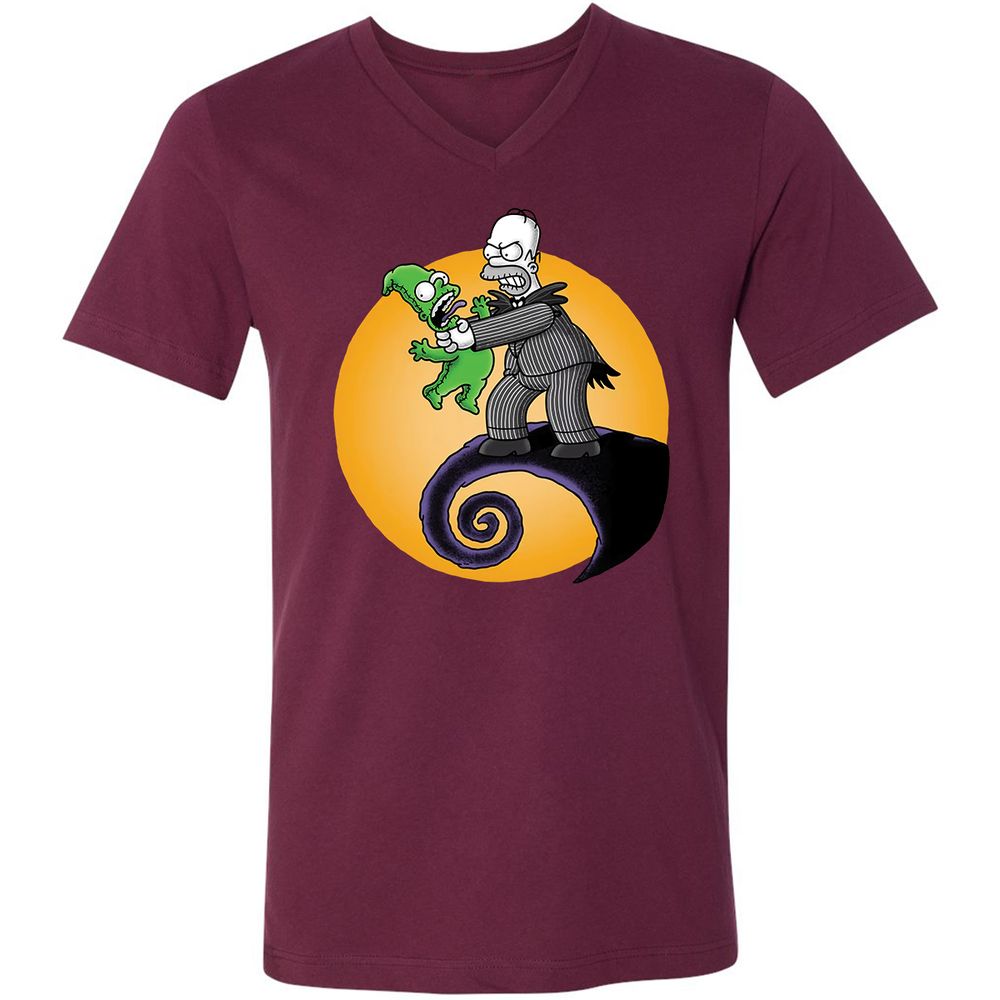 Unisex V-Neck T-Shirt - ZKTMZ4YA - Maroon - 6