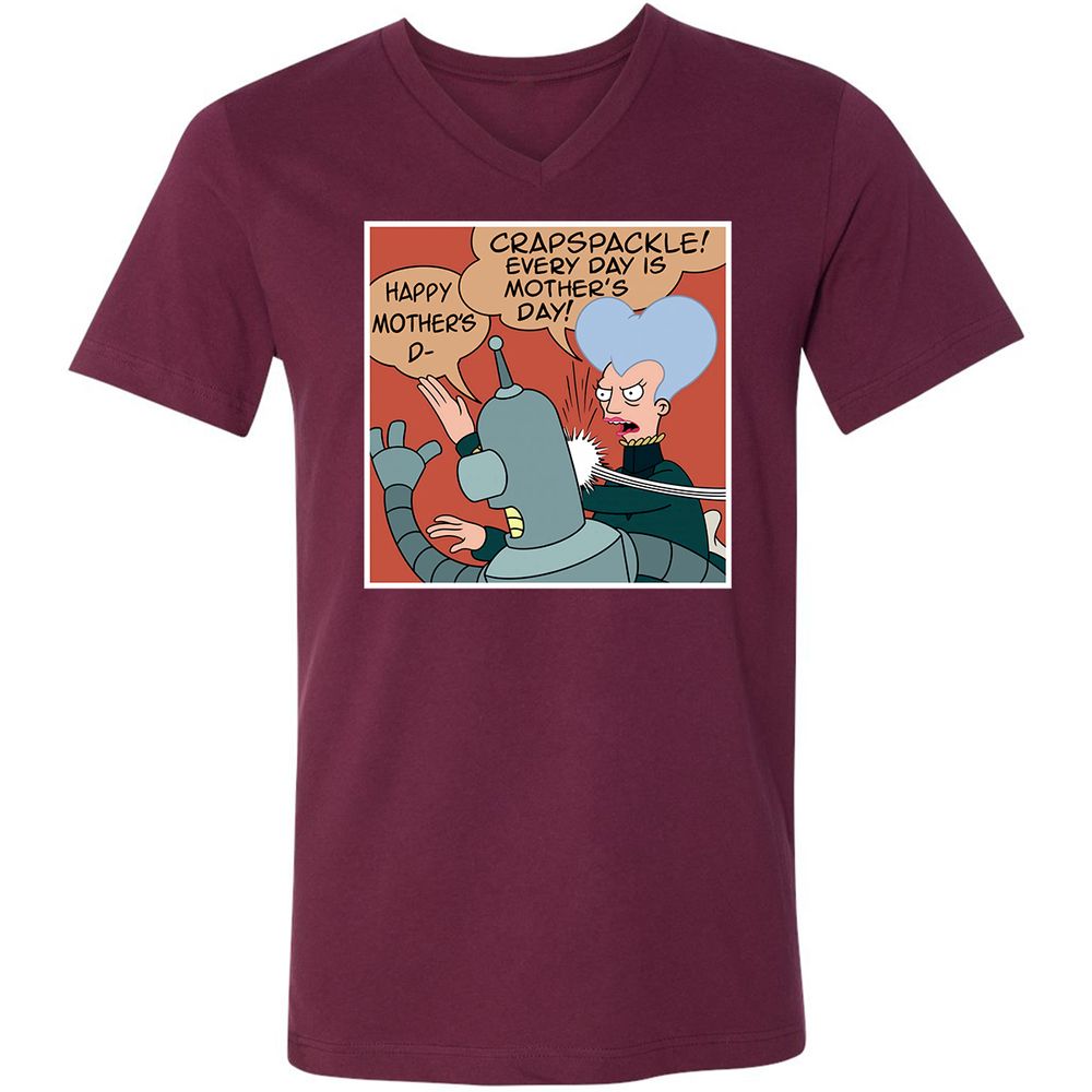 Unisex V-Neck T-Shirt - EB1UMZQA - Maroon - 6