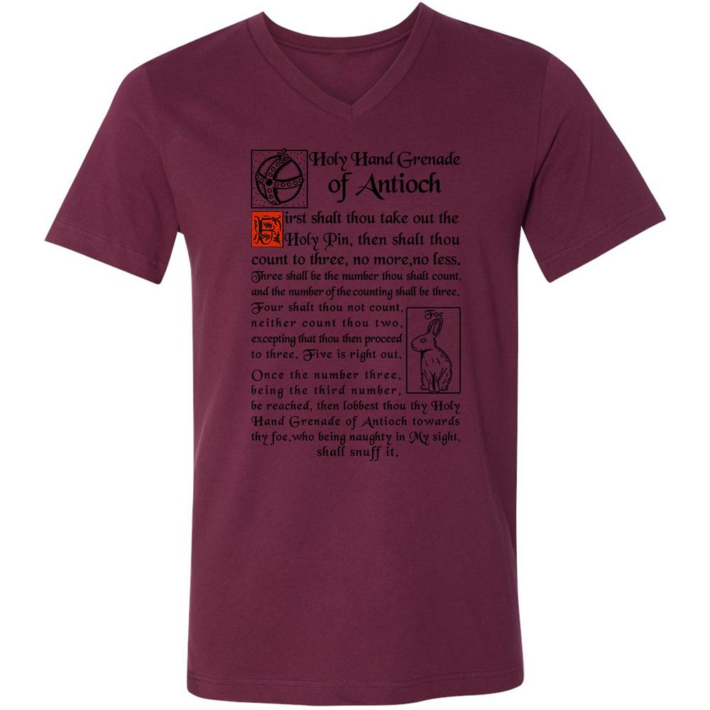 Unisex V-Neck T-Shirt - YXBMKG64 - Maroon - 6