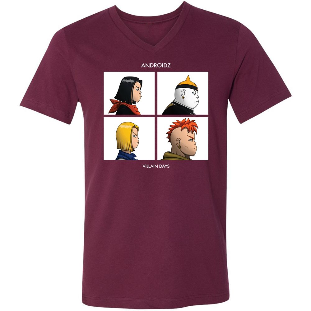 Unisex V-Neck T-Shirt - GBCZP2N6 - Maroon - 6