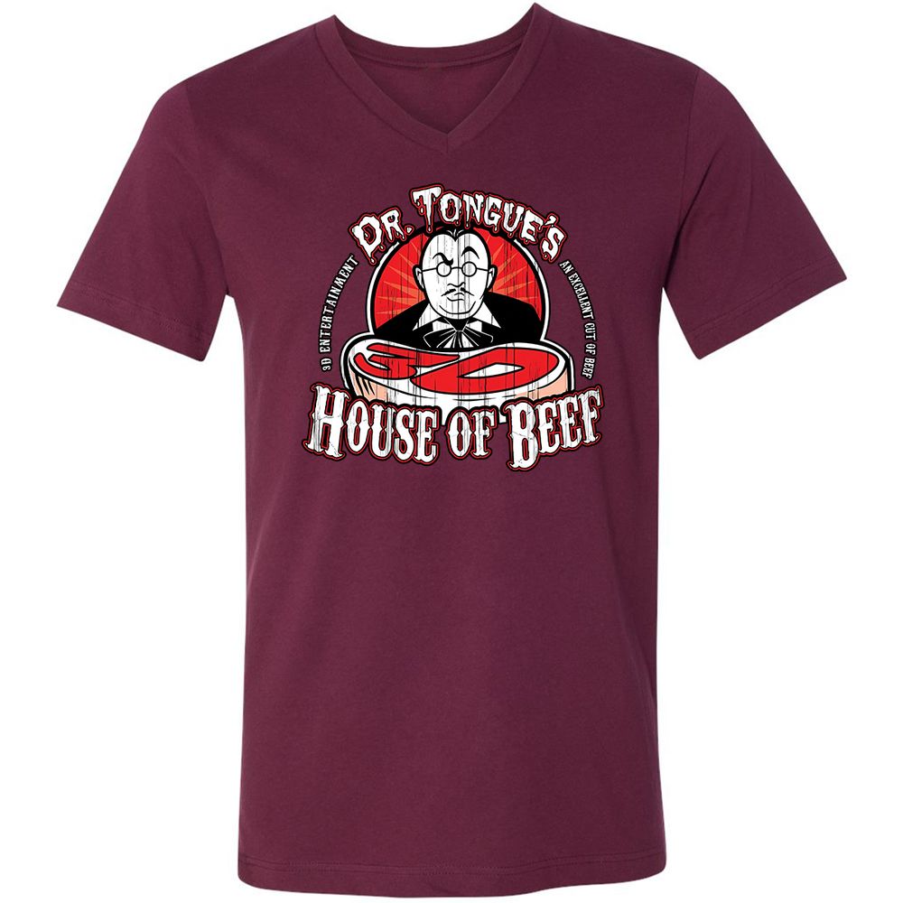 Unisex V-Neck T-Shirt - SBEGY3YB - Maroon - 6