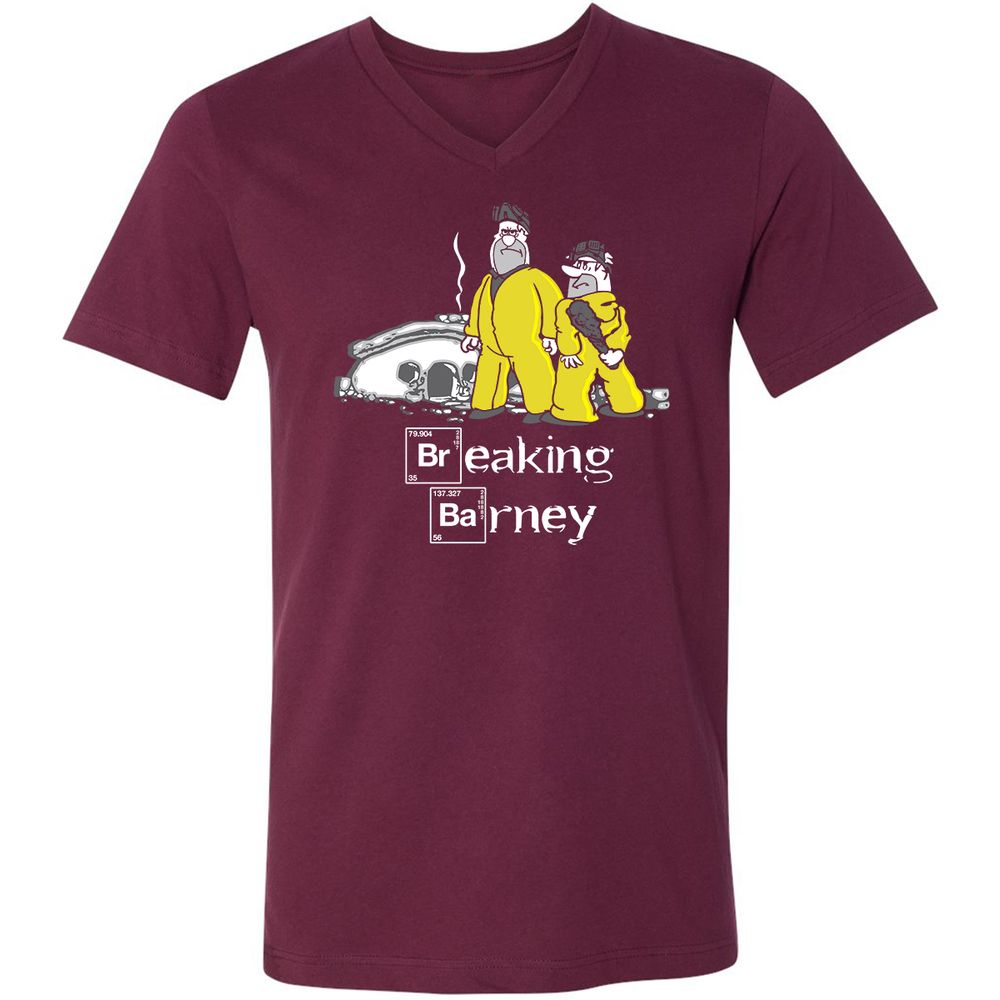 Unisex V-Neck T-Shirt - Z4SDVZSG - Maroon - 6