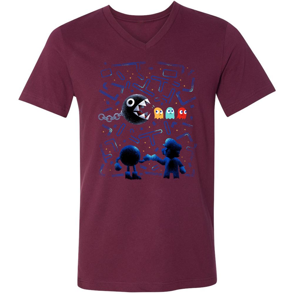 Unisex V-Neck T-Shirt - J5ULUUCA - Maroon - 6