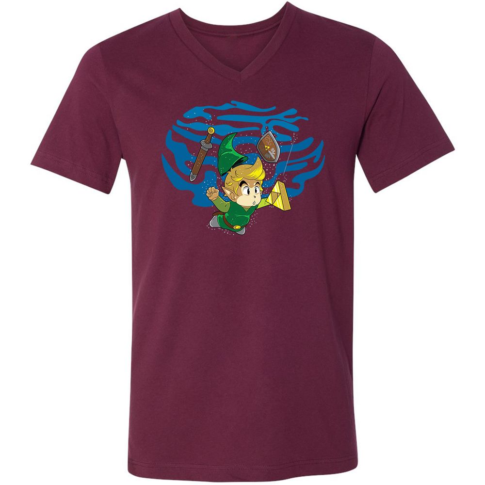 Unisex V-Neck T-Shirt - TWEKVJS2 - Maroon - 6