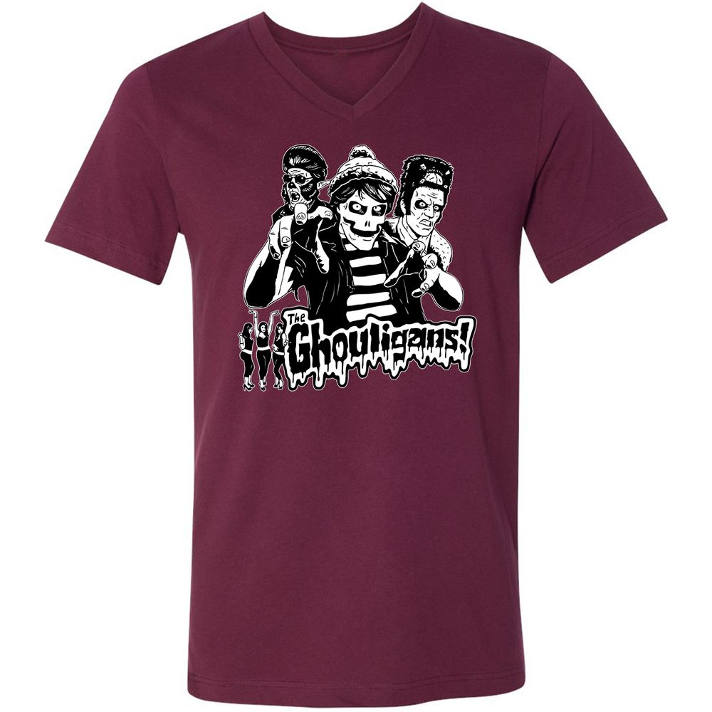 Unisex V-Neck T-Shirt - 8Z9AL7SD - Maroon - 6