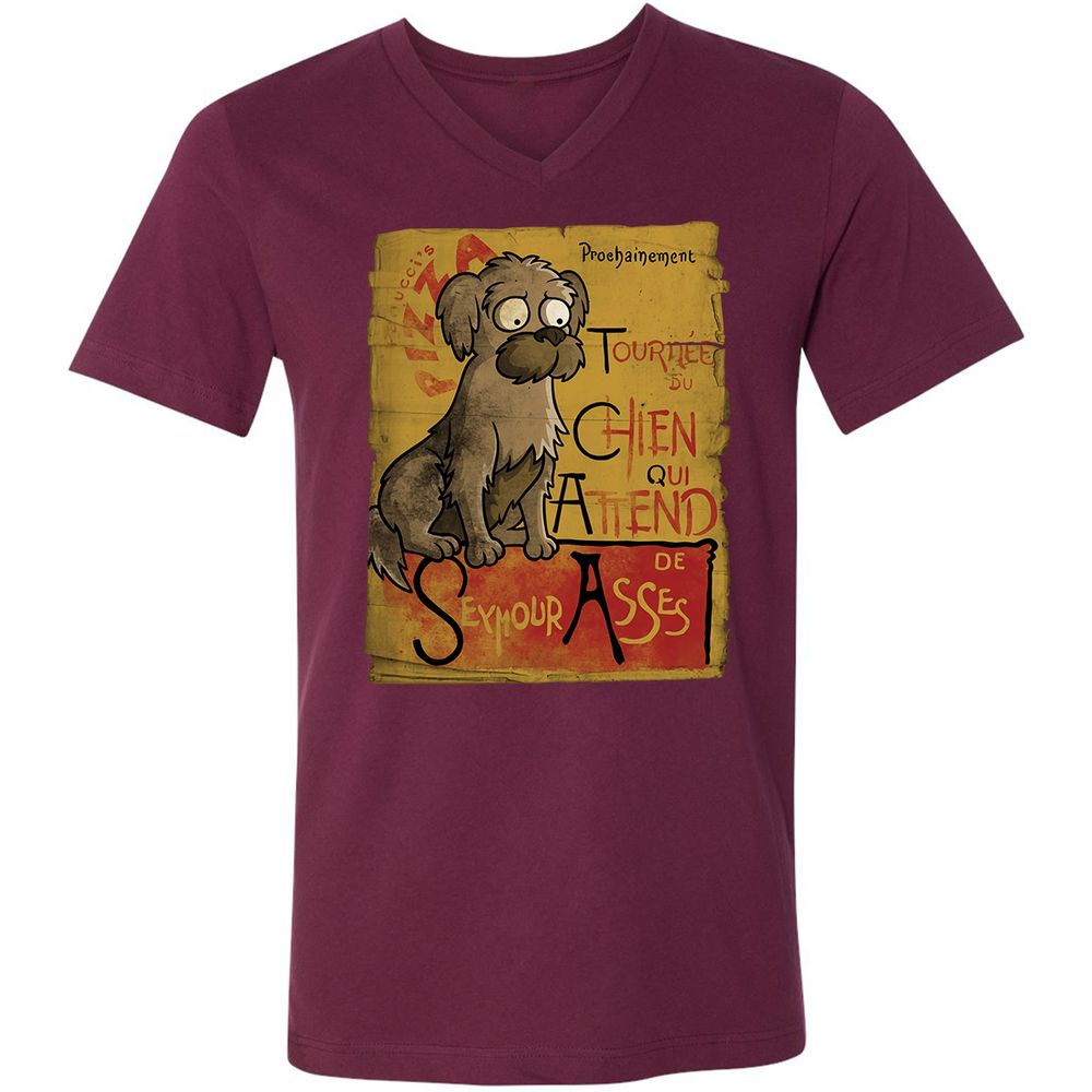 Unisex V-Neck T-Shirt - YT6HGPJB - Maroon - 6
