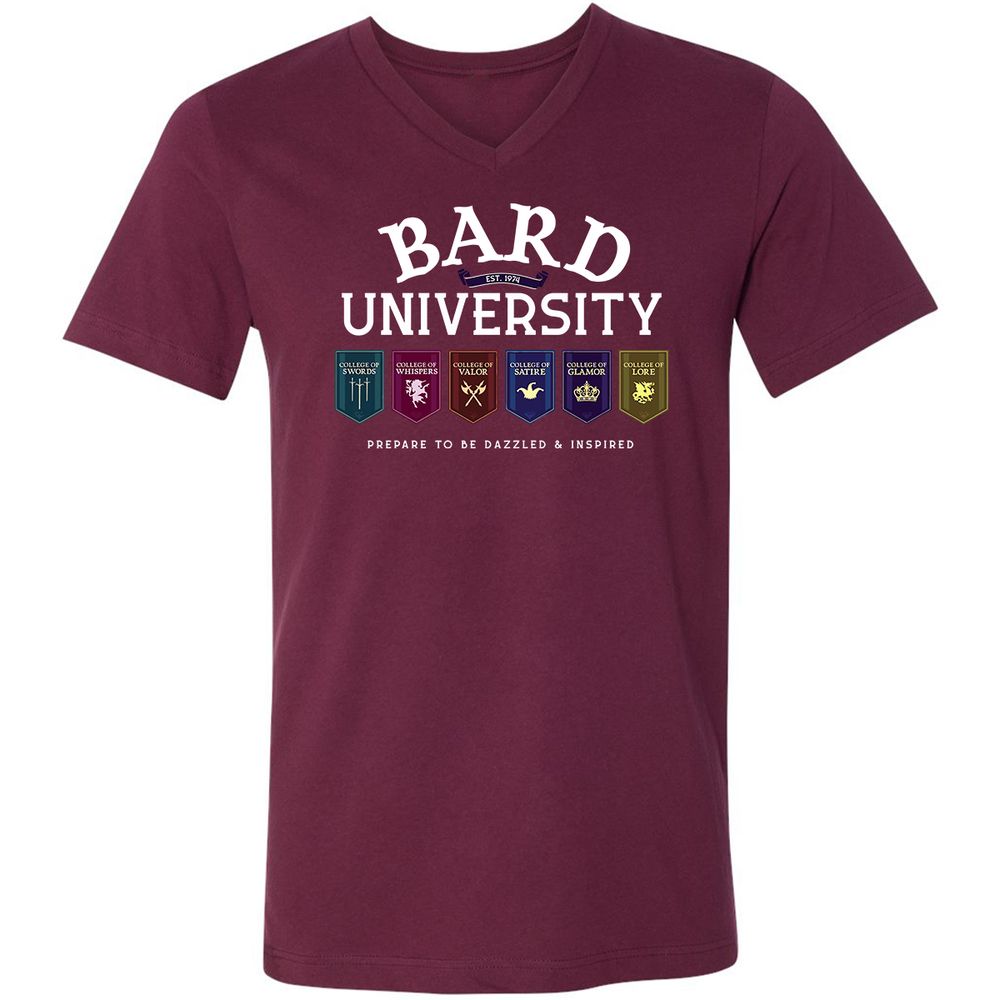 Unisex V-Neck T-Shirt - NNQ4U6JK - Maroon - 6