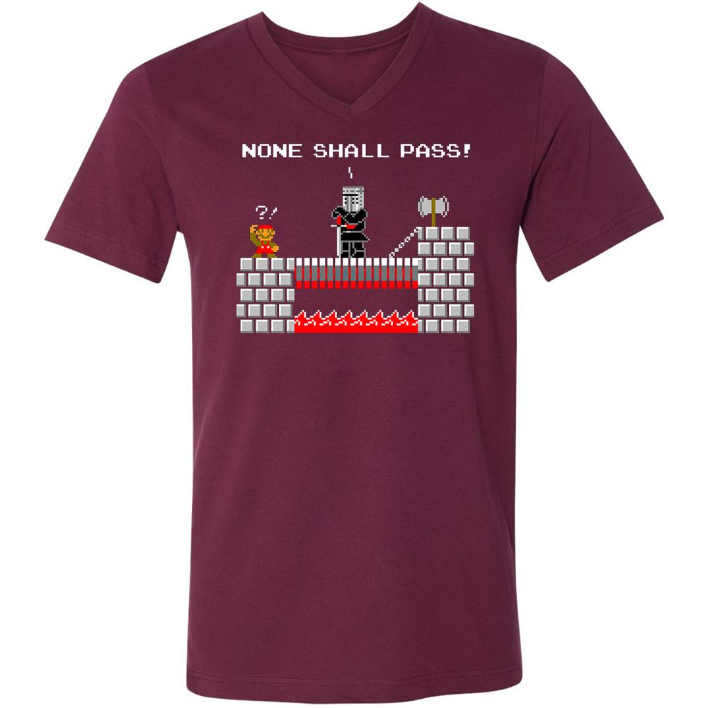 Unisex V-Neck T-Shirt - QQPRUQWP - Maroon - 6