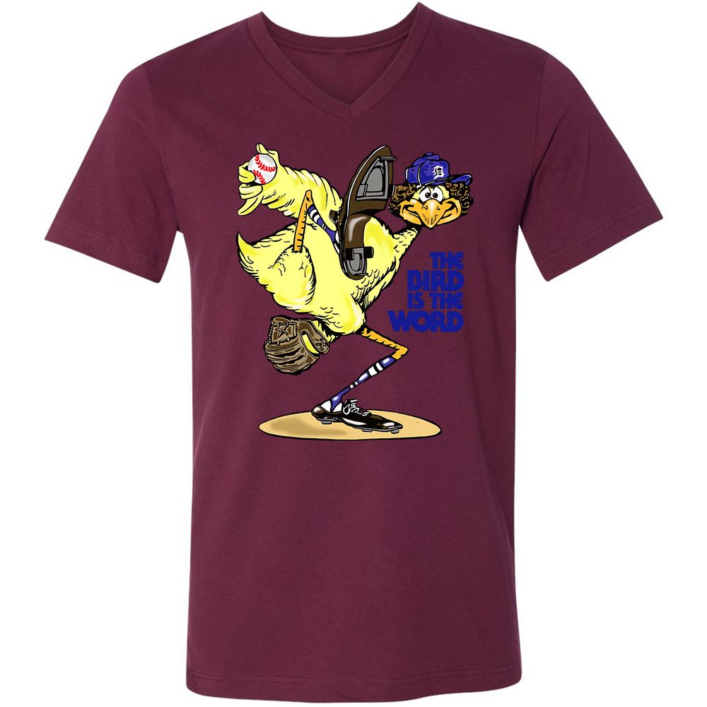 Unisex V-Neck T-Shirt - J4L6C18M - Maroon - 6