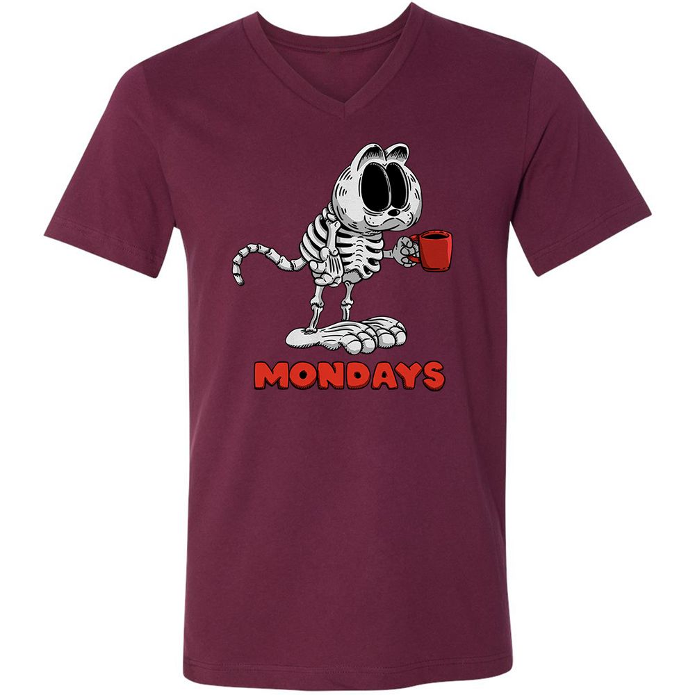 Unisex V-Neck T-Shirt - VSCKE4EM - Maroon - 6