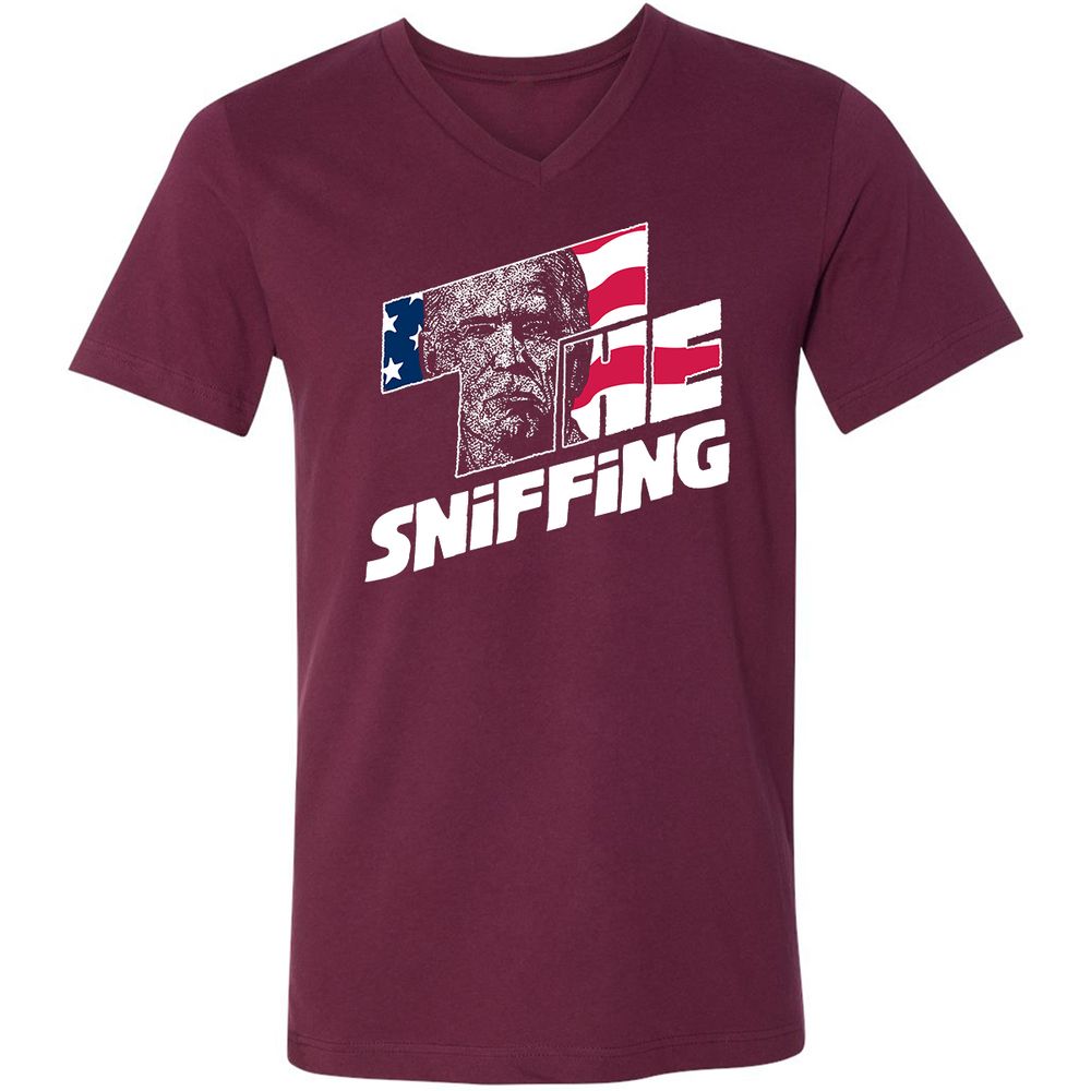 Unisex V-Neck T-Shirt - F8DRH4VS - Maroon - 6