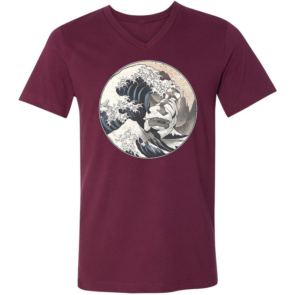 Unisex V-Neck T-Shirt - 12XQEJCS - Maroon - 6